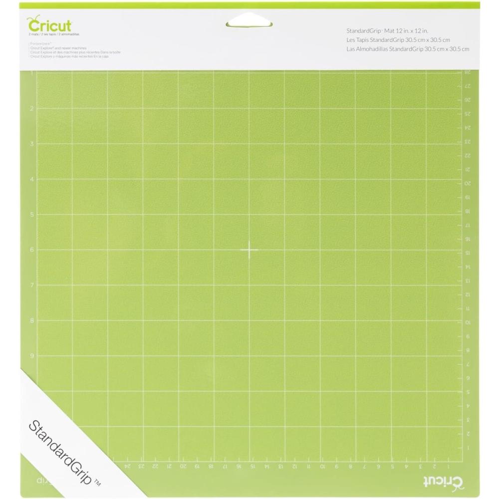 imageCricut StandardGrip Machine Mats 12in x 24in Reusable Cutting Mats for Crafts with Protective Film Use with Cardstock Vinyl and More Compatible with Cricut Explore ampamp Maker Green 3 Count12x12