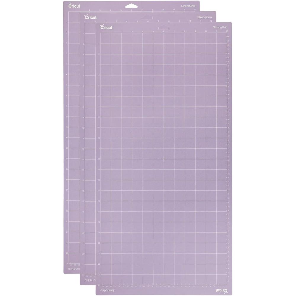 imageCricut StrongGrip Cricut Cutting Mat 12in x 12in Craft Mat for Cricut Maker ampamp Explore Use with Heavyweight Materials  Specialty Cardstock Matboard ampamp More Reusable Clear Protective Film 3 Count12x24