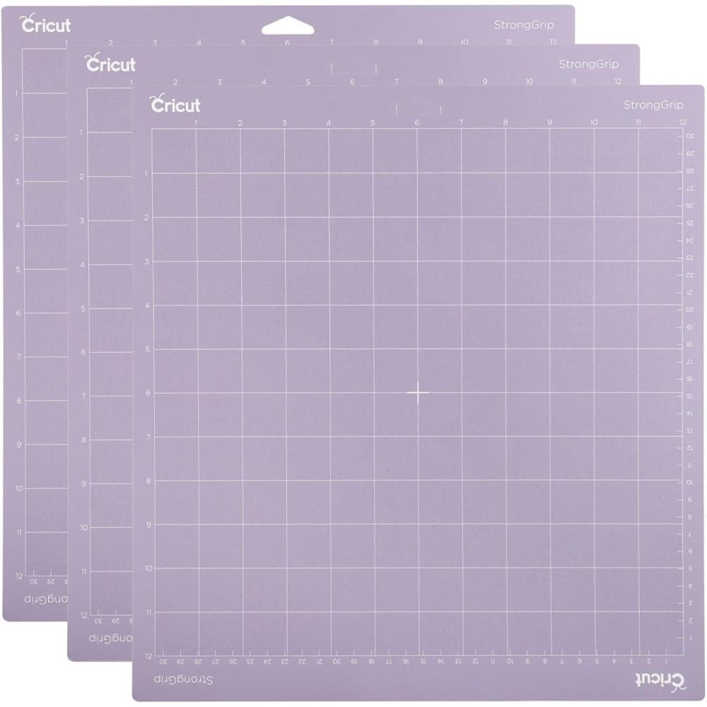 imageCricut StrongGrip Cricut Cutting Mat 12in x 12in Craft Mat for Cricut Maker ampamp Explore Use with Heavyweight Materials  Specialty Cardstock Matboard ampamp More Reusable Clear Protective Film 3 Count12x12