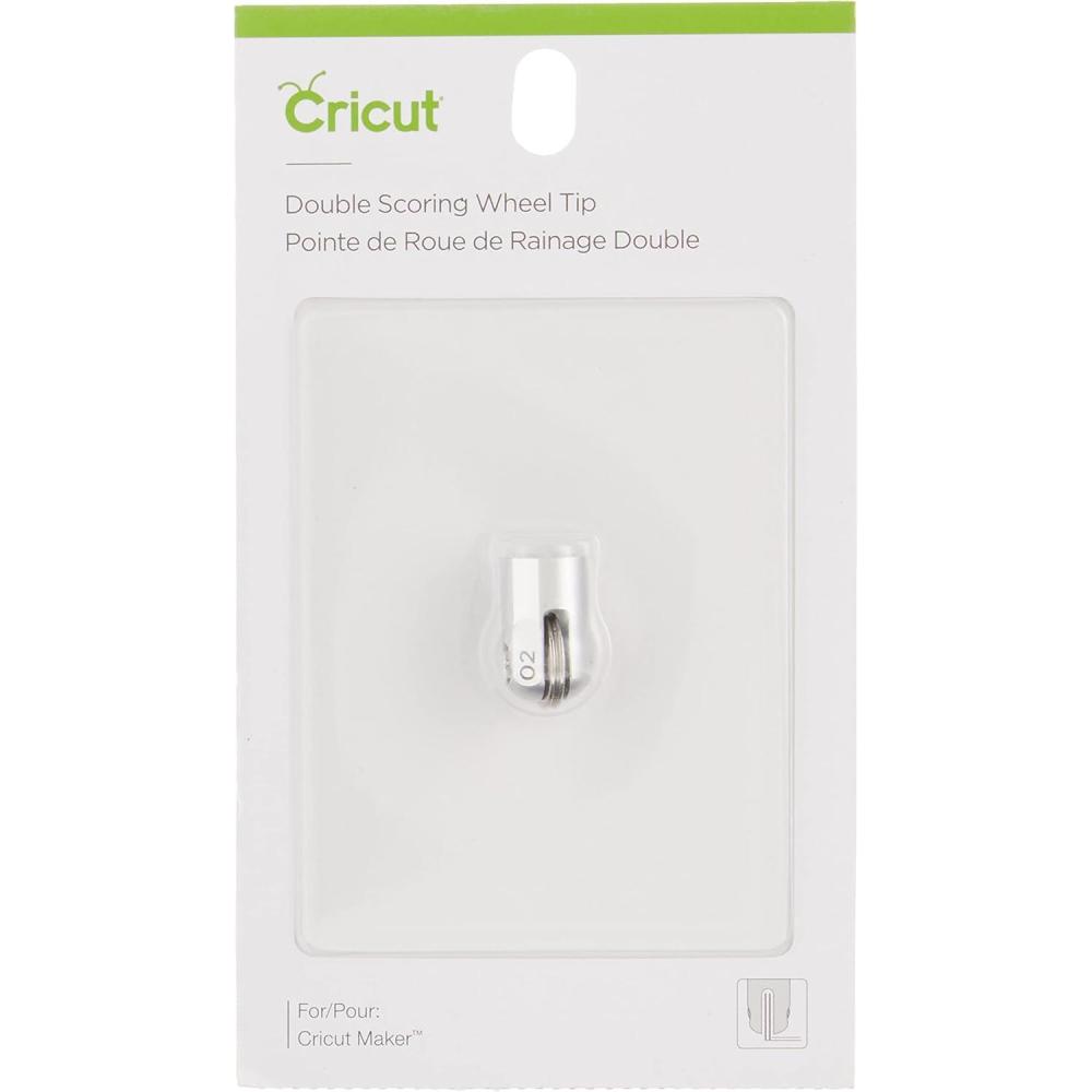 imageCricut Double Scoring Wheel Replacement Tip ExtraDeep Score Lines on Thicker Materials Up to 10X More Pressure for Personalized Crafts Compatible with Cricut Maker Cutting Machine Silver