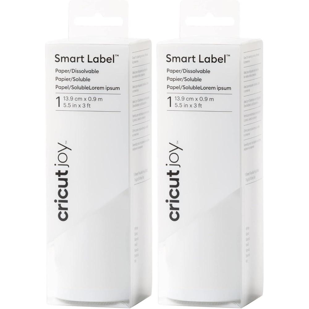imageCricut Joy Smart Label Paper  Dissolvable White3ft Roll 55 x 36 Pack of 2