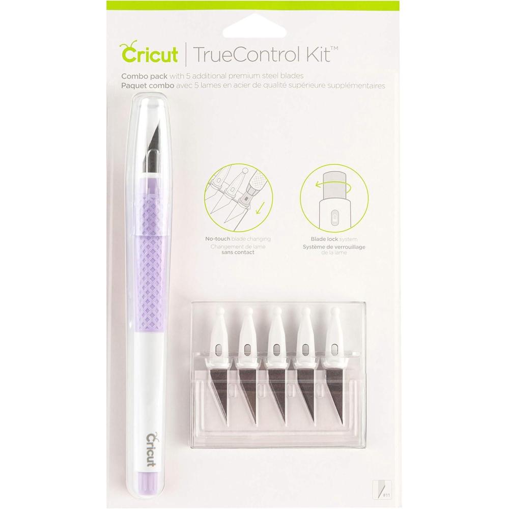 imageCricut TrueControl Knife Kit  for Use As a Precision Knife Craft Knife Carving Knife and Hobby Knife  for Art Scrapbooking Stencils and DIY Projects  Comes with 5 Spare Blades  Lilac