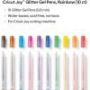 Cricut Joy Glitter Gel Pens 0.8 mm Rainbow Colors (10 ct) for DIY Creative Projects Custom Cards Home Decor