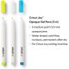 Cricut Joy Opaque Gel Pens (Set of 3), Use with Cricut Joy Cutting Machine, Add a Pop to The Darkest Colors of Paper, Cards & Labels, (Medium Point 1.0mm, Pink, White, Orange)(Yellow  White  Blue)