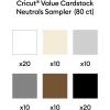 Cricut Value Cardstock Paper, Neutrals Sampler – 80 sheets (8.5″ x 11″) – Compatible with Joy Xtra, Explore, & Maker Machines – Letter Size(Neutrals)