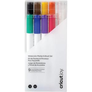 Cricut Joy Watercolor Marker and Brush Set 9 Colors, Paint Markers for DIY Creative Projects for Cricut Maker or Explore(9 Count (Pack of 1))