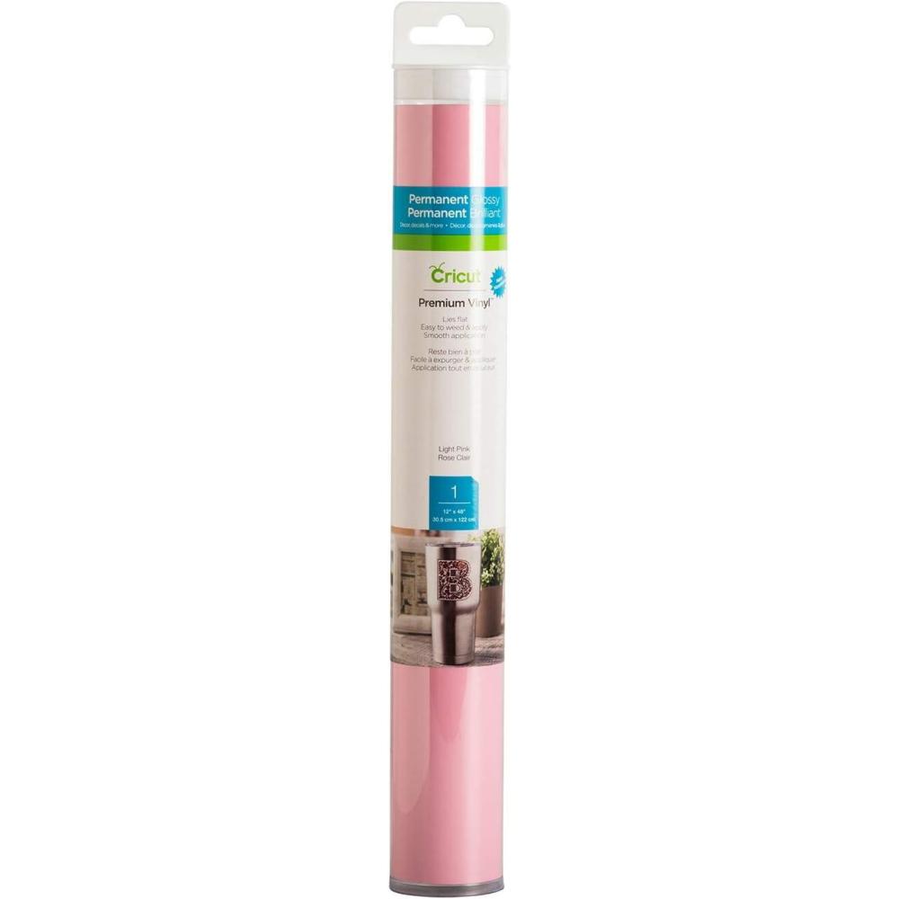 imageCricut Premium Permanent Vinyl 12ft  White 3Pack of 4ft Rolls Compatible with Cricut ExploreMaker MachinesLight Pink