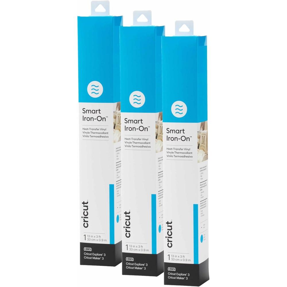 imageCricut Smart Iron On Ocean  3Pack of 3ft Rolls 13quotx36quot Heat Transfer Vinyl for Maker ampamp Explore Machines Matless Cutting for Long cuts up to 12ftOcean
