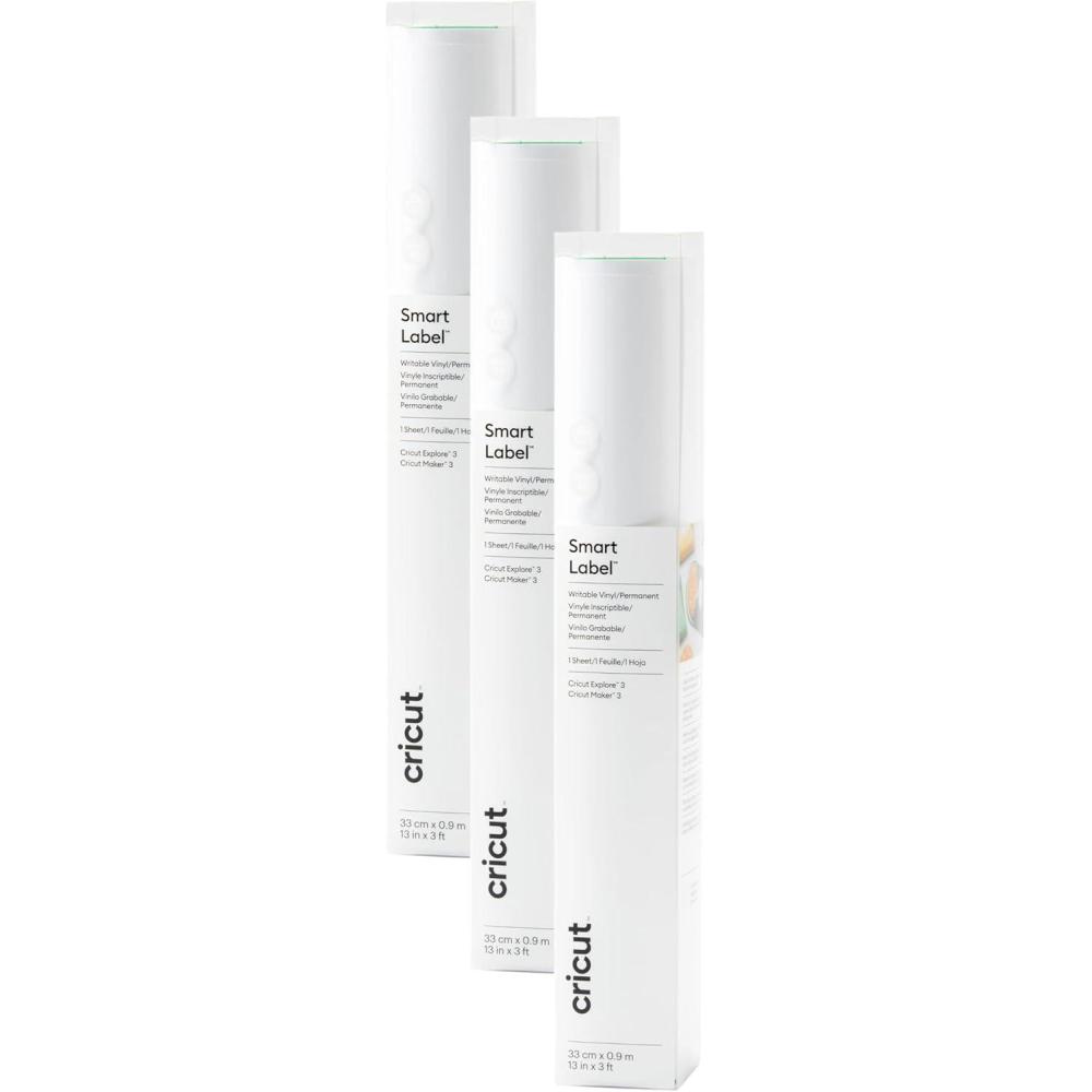 imageCricut Smart Label Writable Vinyl  Permanent 3Pack of 3ft Rolls 13quotx36quot White