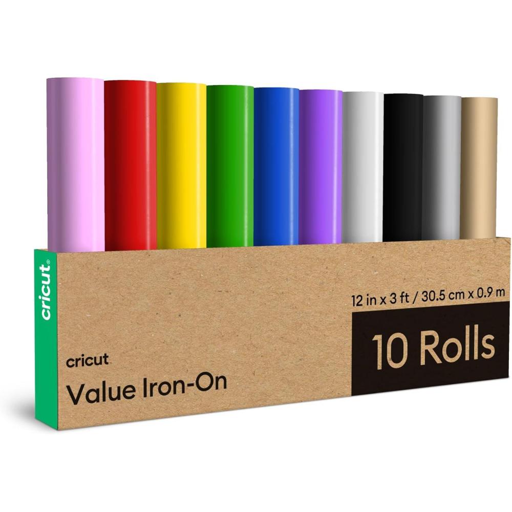 imageCricut Value Glitter Iron On Sampler Pack 10in x 12in 6 Sheets  HTV Heat Transfer VinylRainbow Sampler