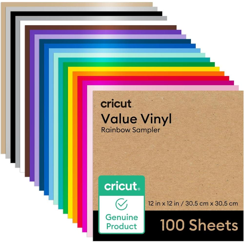 imageCricut Value Permanent Vinyl Rainbow Sampler 12in x 12in 25 ct100Pack
