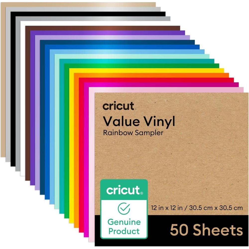 imageCricut Value Permanent Vinyl Rainbow Sampler 12in x 12in 25 ct50Pack
