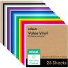 Cricut Value Permanent Vinyl, Rainbow Sampler 12in x 12in (25 ct)(25-Pack)