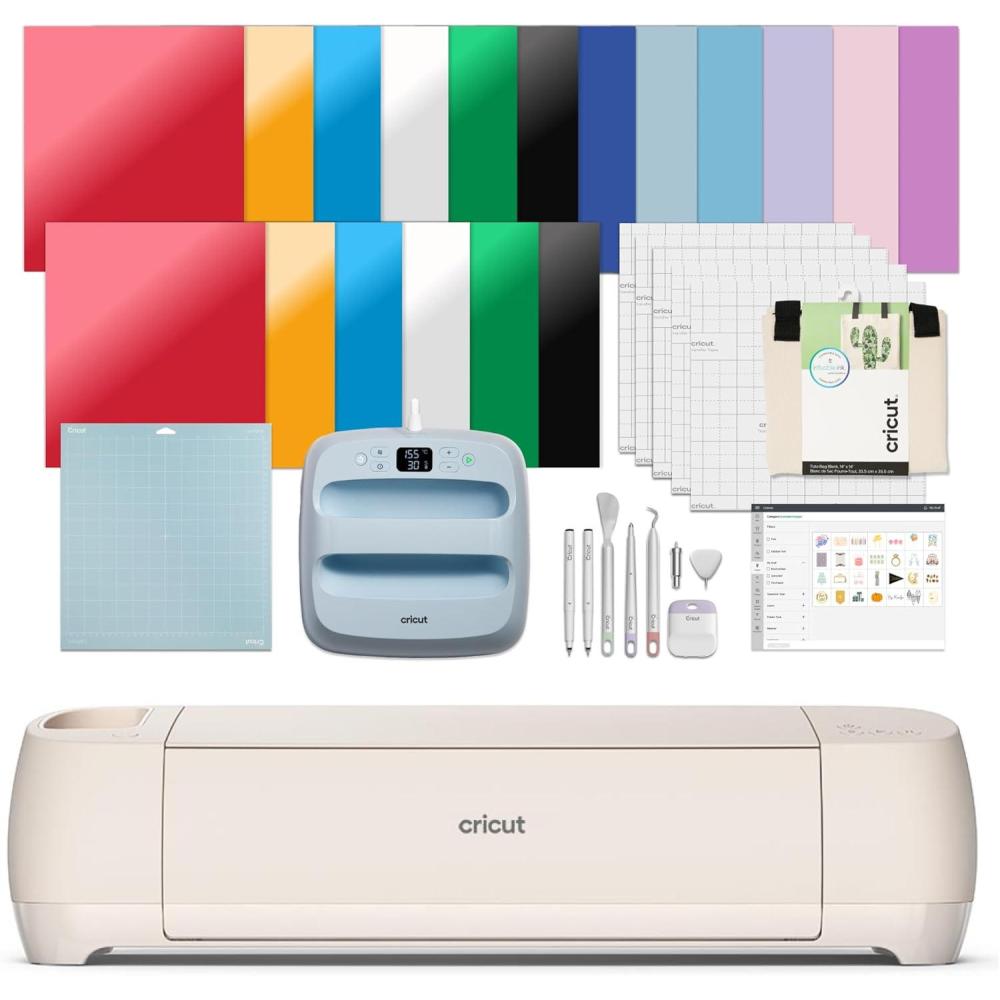 imageCricut Explore 4  Smart Cutting Machine Seashell  Engagement Bundle  Includes Smart Vinyl Cardstock Transfer Tape Iron On HTV Mat Pens Tool Kit ampamp 25 Images in Design Space AppEngagement Plus Bundle