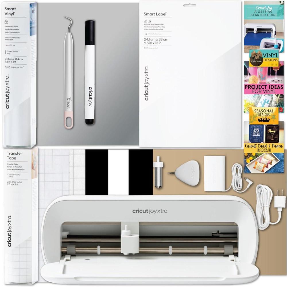 imageCricut Joy Xtra Machine with Printable Sticker Paper and Card Kit Bundle  Sticker Making Set with Cutting Machine DIY Greeting Cards with Pens and Envelopes Craft Cutting Mats Tools and MaterialsBeginner Vinyl and Labels