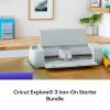 Cricut Explore 3 & Digital Content Library Bundle – Includes 30 Images in Design Space App – 2X Faster DIY Cutting Machine for All Crafts, Cuts 100+ Materials Blue(Iron On Starter Kit)