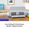 Cricut Maker 3 & Digital Content Library Bundle – Includes 30 Images in Design Space App – Smart Cutting Machine, 2X Faster & 10X Cutting Force, Cuts 300+ Materials, Blue(Vinyl Starter Kit)