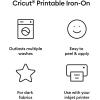 Cricut Printable Iron-On for Light Fabrics, 20 sheets (8.5″ x 11″) – Print HTV Compatible with Inkjet Printers – For Joy Xtra, Explore, & Maker Machines(Dark Fabrics)