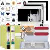 Cricut Maker 3 & Digital Content Library Bundle – Includes 30 Images in Design Space App – Smart Cutting Machine, 2X Faster & 10X Cutting Force, Cuts 300+ Materials, Blue(Iron On Starter Kit)